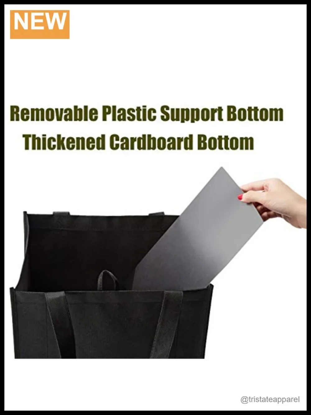 Set of 10 Reusable Grocery Bags Heavy Duty Reinforced Handles Tote